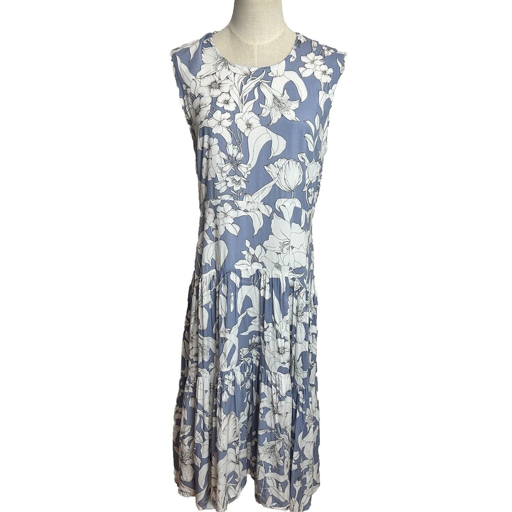 Jaase Sz.L Floral Boho Tiered Cottagecore HiLo Maxi Dress Beachcore Ethereal